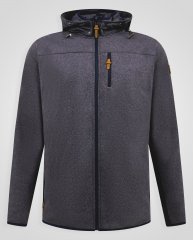 D555 Conrad Detachable Hood Bonded Fleece Zip Through Hoody Mørkeblå