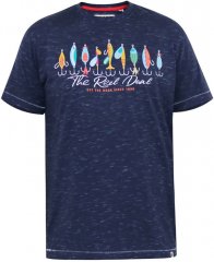 D555 Cropwell T-shirt med fisketryk marineblå