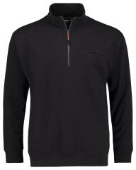 Adamo 159305 Sweatshirt med ståkrave og lynlås Sort