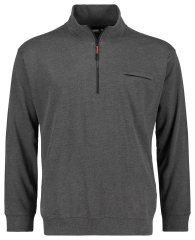 Adamo 159305 Sweatshirt med ståkrave og lynlås Mørkegrå meleret