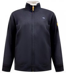 D555 Johnson Zip Through Fleece Sweatshirt with Chest Embroidery Navy