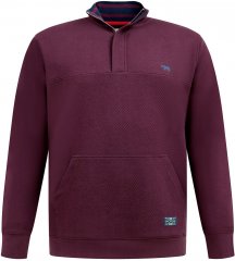 D555 Lancaster Vatteret Sweatshirt Vinrød