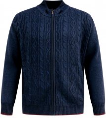 D555 Gillingham Strikket Cardigan med Lynlås og For Marineblå