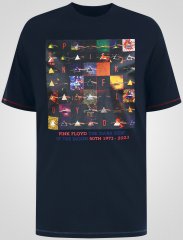 D555 Otto Official Pink Floyd 50th Anniversary T-shirt med tryk Marineblå