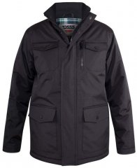 D555 Fargo Five Pocket Jacket With Ribbed Neck and Inner Quilting Black