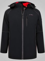 D555 Jamie Soft Shell Detachable Hood Padded Jacket Sort