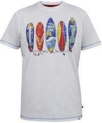 D555 Bridgford T-shirt med surfprint hvid