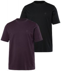 JP1880 702637 T-shirt med rund hals 2-pak Mørklilla/Sort