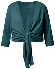 Ulla Popken 794514 Jerseybolero med bindebånd Petrol