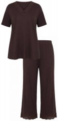 Ulla Popken 806944 Kortærmet pyjamas Brun
