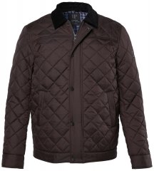 JP1880 811805 Quiltet jakke med fløjlskrave Sortbrun