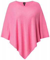 Ulla Popken 820512 Strikponcho i uldblanding med V-hals Lyserosa