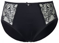 Ulla Popken 822864 Blomstrede trusser med blonde Sort