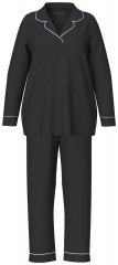 Ulla Popken 823030 Pyjamas med skjortekrave Sort