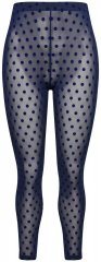 Ulla Popken 823383 Prikkede strømpeleggings Mørkeblå