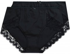 Ulla Popken 824106 Trusser med blonde 2-pak Sort