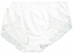 Ulla Popken 824106 Boksertrusser med blonde 2-pak Hvid