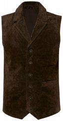 JP1880 827437 Ruskindsvest med revers Mørkebrun