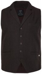 JP1880 828736 Tweedvest med strikket ryg Mørkebrun