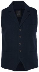 JP1880 828736 Tweedvest med strikket ryg Mørkeblå