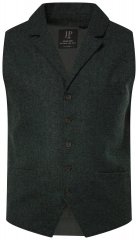 JP1880 828736 Tweedvest med strikket ryg Flaskegrøn