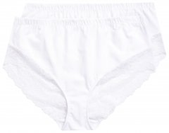Ulla Popken 830094 Trusser med blonde 2-pak Hvid