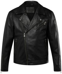 JP1880 830586 Bikerjakke i lammenappa Sort