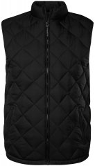 Men+ 578 Quiltet vest med ståkrave Sort