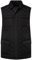 Boston Park 593 Quiltet vest med skjortekrave Sort