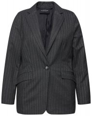 Ulla Popken 832935 Blazer i sildebensmønster med metalglans Grå