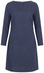 Ulla Popken 834371 Stribet sweatkjole Mørkeblå