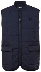 Men+ 464 Quiltet vest med collegekrave Mørkeblå