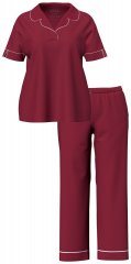 Ulla Popken 835397 Kortærmet pyjamas med skjortekrave Lilla