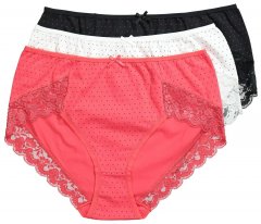Ulla Popken 837080 Trusser med høj talje og blonde 3-pak Rosa