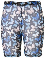 Ulla Popken 837676 Mønstrede antigniv-shorts Sort