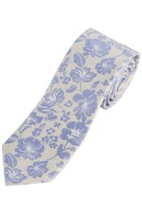 JP1880 837693 Blomstret silkeslips ekstralang Blågrå