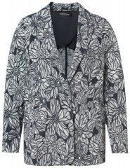 Ulla Popken 838656 Blomstret blazer Hvid