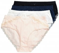 Ulla Popken 839167 Trusser med blonde 4-pak Flerfarvet
