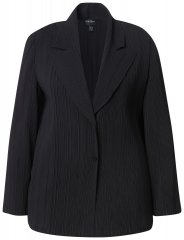 Ulla Popken 839843 Plisseret blazer Sort