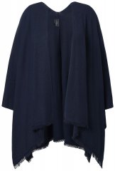 Ulla Popken 841117 Oversize strikponcho med similisten Mørkeblå