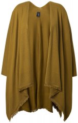 Ulla Popken 841117 Oversize strikponcho med similisten Olivengrøn