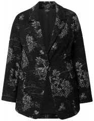 Ulla Popken 841901 Mønstret blazer Sort