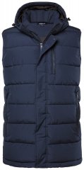Men+ 433 Quiltet vest med hætte Mørkeblå