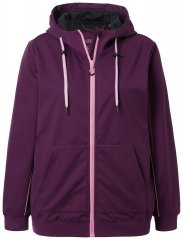 Ulla Popken 843186 Vandafvisende softshelljakke med refleks Vinrød