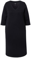 Ulla Popken 843326 Sweatkjole med 3/4-ærmer Sort