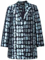 Ulla Popken 843937 Mønstret blazer med struktur Mørkeblå