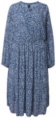 Ulla Popken 844594 Blomstret midikjole Mørkeblå