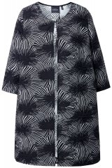 Ulla Popken 844981 Struktureret blazer med rund hals Sort