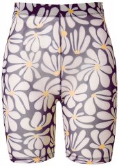 Ulla Popken 845285 Blomstrede antigniv-shorts Sort