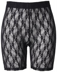Ulla Popken 845290 Blomstrede antigniv-shorts med blonde Sort